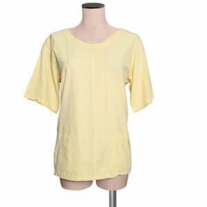 COTTON CONNECTION 100% Cotton Vintage Y2K Pastel Yellow Short Sleeve Top L